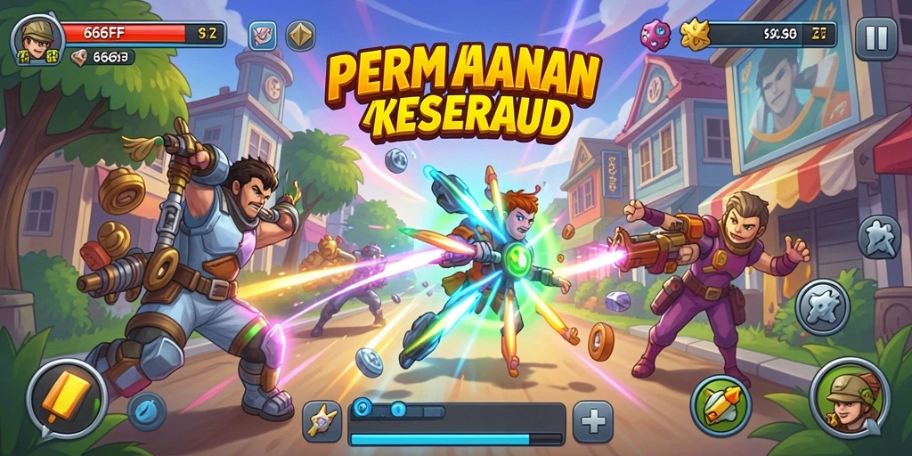 Tangkapan layar gameplay menampilkan aksi seru dalam 666FF.