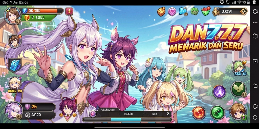Tampilan seru dari gameplay DAN777 dengan karakter Anime yang menarik.
