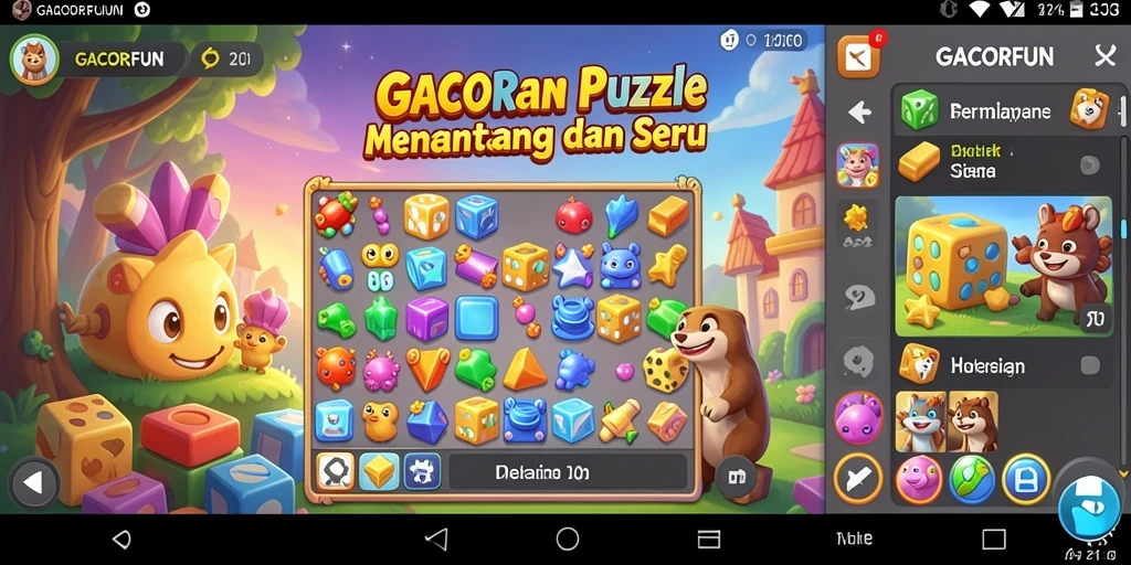 Tampilan gameplay seru GACORFUN saat menyelesaikan puzzle.
