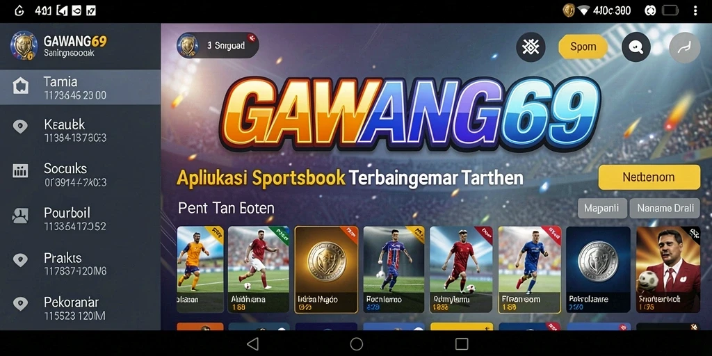 Tampilan antarmuka GAWANG69 saat melakukan taruhan olahraga.