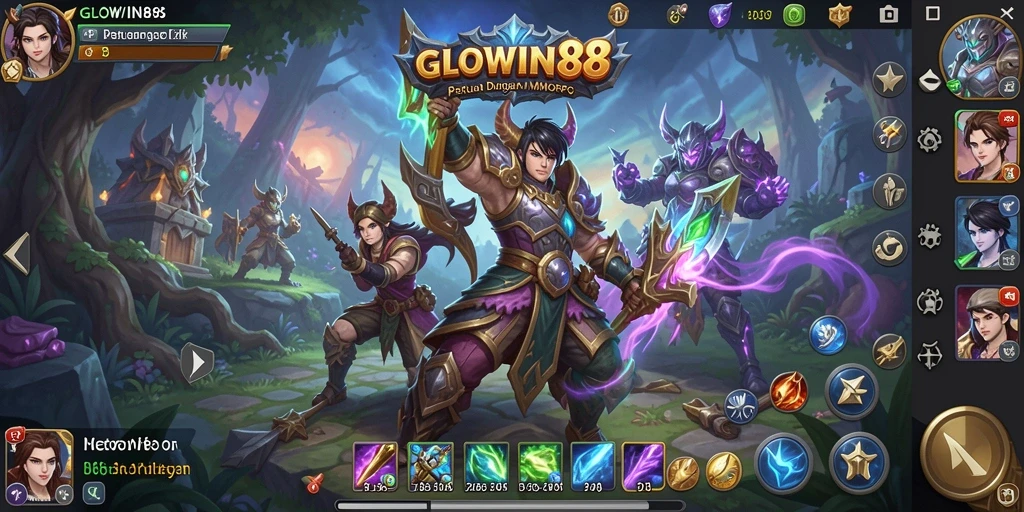 Tampilan gameplay GLOWIN88 yang menakjubkan dalam petualangan MMORPG.