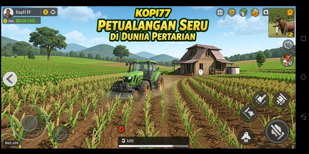 Tampilan gameplay seru di KOPI77 dengan aktivitas pertanian.