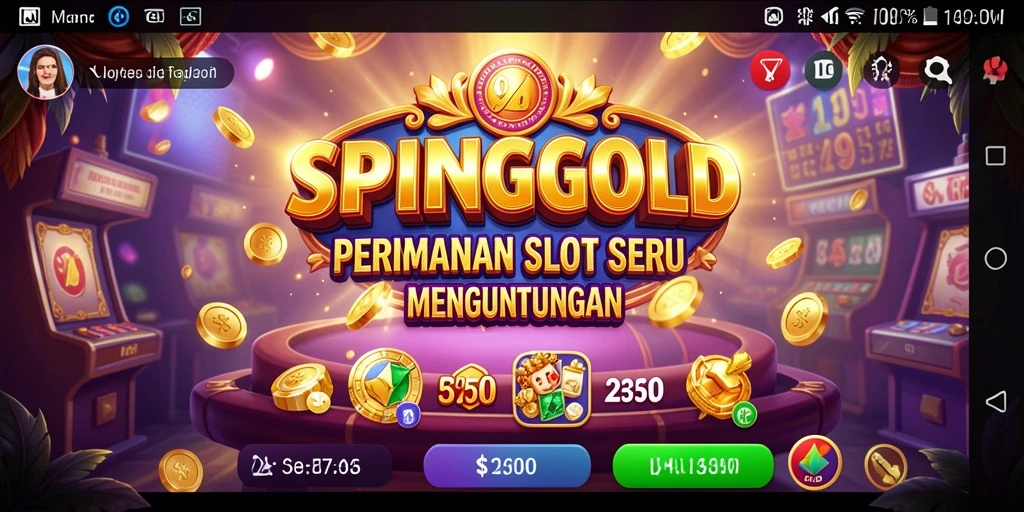 Tampilan gameplay SPINGOLD yang memukau dan penuh warna.