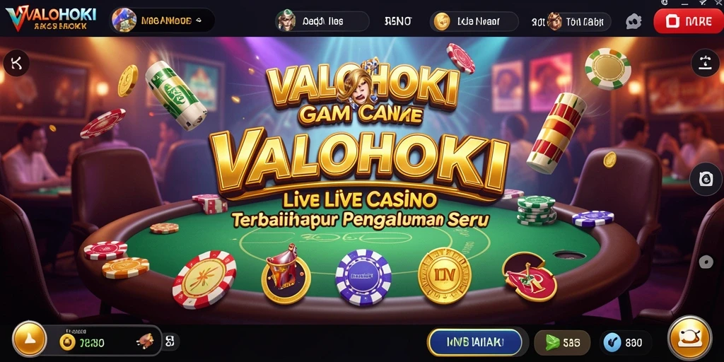 Tampilan menarik dari gameplay Live Casino VALOHOKI dengan dealer langsung.